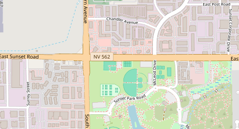 Map of a likely free parking spot near East Sunset Road, Las Vegas