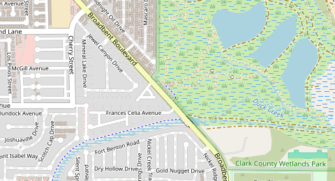 Map of a likely free parking spot near Duck Creek Trailhead Parking Lot, Las Vegas