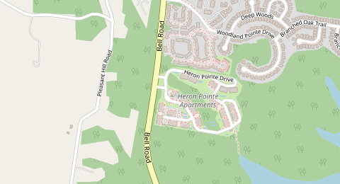 Map of a likely free parking spot near Heron Pointe Drive, Nashville