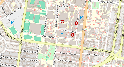 Map of a likely free parking spot near South Garage, Nashville