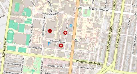 Map of a likely free parking spot near Central Parking Garage, Nashville