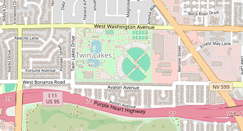 Map of a likely free parking spot near Avalon Avenue, Twin Lakes, Las Vegas