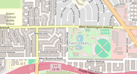 Map of a likely free parking spot near Pioneer Trail, Twin Lakes, Las Vegas