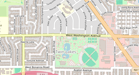 Map of a likely free parking spot near Pioneer Trail, Twin Lakes, Las Vegas