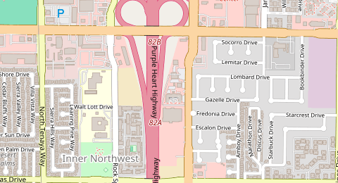 Map of a likely free parking spot near Purple Heart Highway, Michael Way, Las Vegas