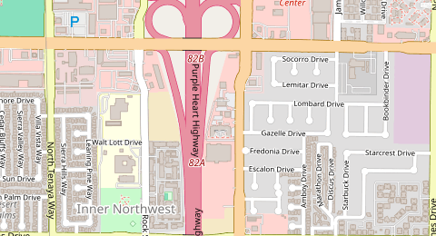 Map of a likely free parking spot near North Rainbow Boulevard, Michael Way, Las Vegas
