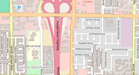 Map of a likely free parking spot near North Rainbow Boulevard, Michael Way, Las Vegas