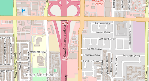 Map of a likely free parking spot near North Rainbow Boulevard, Michael Way, Las Vegas