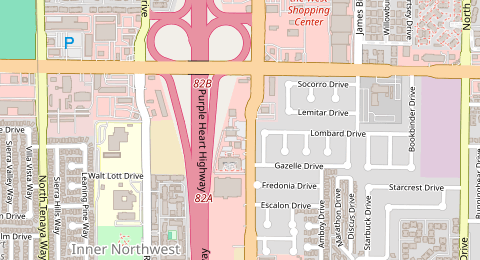 Map of a likely free parking spot near North Rainbow Boulevard, Michael Way, Las Vegas
