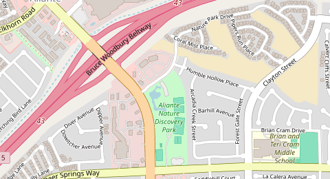 Map of a likely free parking spot near Nature Park Drive, Aliante, Las Vegas
