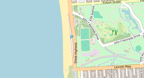 Map of a likely free parking spot near Ocean Beach Parking Lot, San Francisco