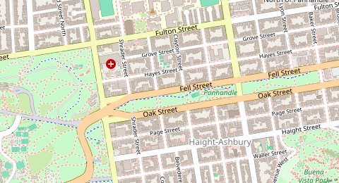 Map of a likely free parking spot near Fell Street, Panhandle, San Francisco