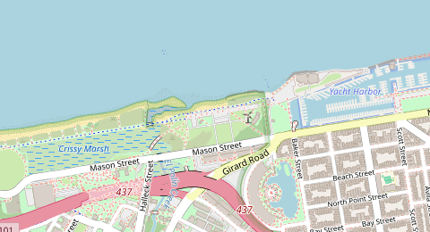 Map of a likely free parking spot near East Beach Road, San Francisco