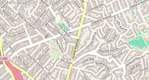 Map of a likely free parking spot near Linda Avenue, San Francisco