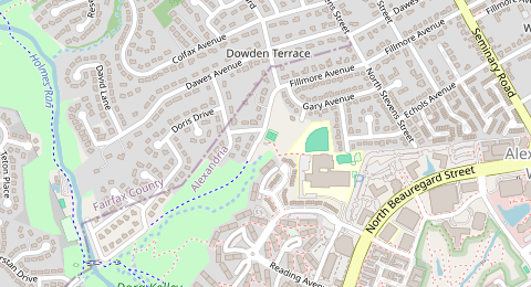 Map of a likely free parking spot near North Chambliss Street, Alexandria West, Washington DC