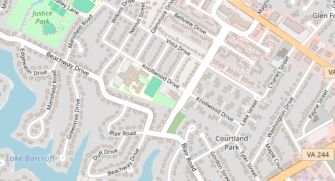 Map of a likely free parking spot near Knollwood Drive, Courtland Park, Washington DC