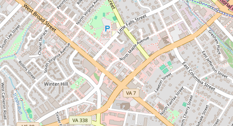 Map of a likely free parking spot near 2-Hour Public, Washington DC