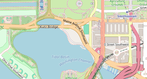 Map of a likely free parking spot near Maine Avenue Southwest, Downtown, Washington DC