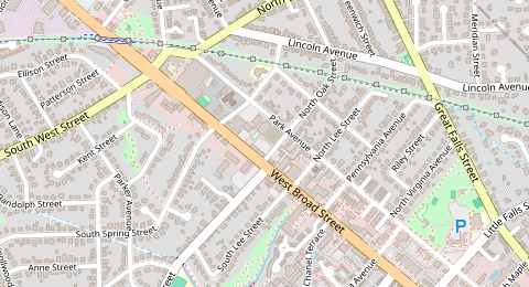 Map of a likely free parking spot near North Oak Street, Washington DC