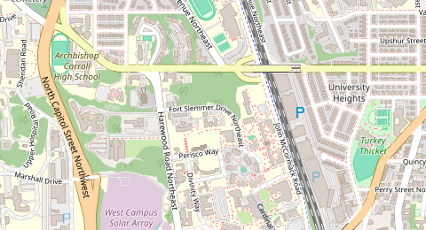 Map of a likely free parking spot near Marist Lot, Washington DC