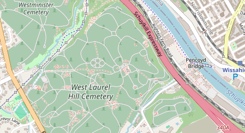 Map of a likely free parking spot near Mongtomery Avenue, Philadelphia