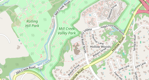 Map of a likely free parking spot near Hagys Ford Road North, Penn Valley, Philadelphia