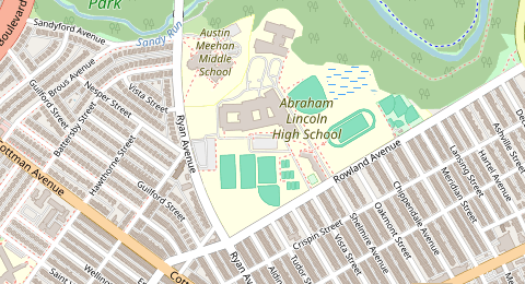 Map of a likely free parking spot near Rowland Avenue, Northeast Philadelphia, Philadelphia