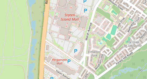 Map of a likely free parking spot near Ring Road, Staten Island, New York