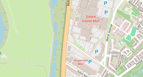 Map of a likely free parking spot near Platinum Avenue, Staten Island, New York