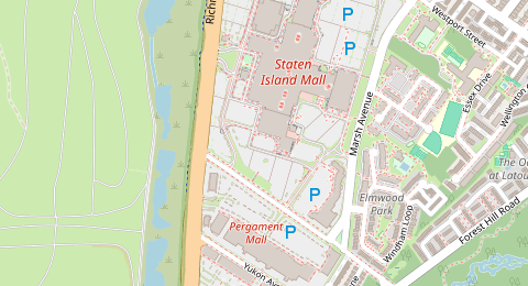Map of a likely free parking spot near Ring Road, Staten Island, New York