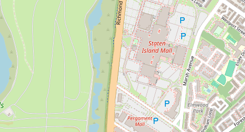 Map of a likely free parking spot near Ring Road, Staten Island, New York
