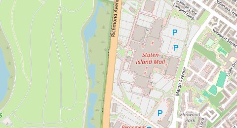 Map of a likely free parking spot near Ring Road, Staten Island, New York