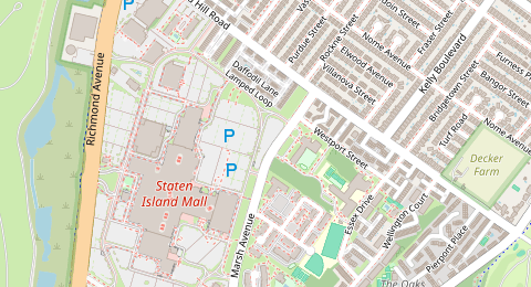 Map of a likely free parking spot near Ring Road, Staten Island, New York
