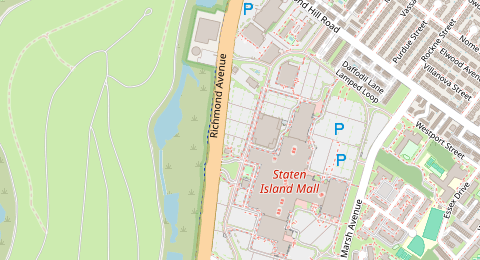 Map of a likely free parking spot near Ring Road, Staten Island, New York