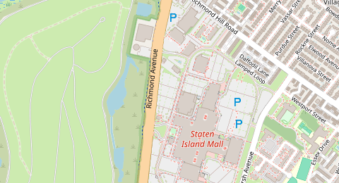 Map of a likely free parking spot near Ring Road, Staten Island, New York