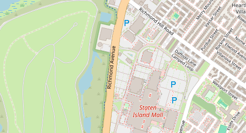Map of a likely free parking spot near Ring Road, Staten Island, New York
