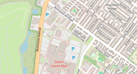Map of a likely free parking spot near Ring Road, Staten Island, New York