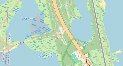 Map of a likely free parking spot near Jamaica Bay Wildlife Refuge - West Pond, Queens, New York