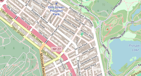 Map of a likely free parking spot near 11th Avenue, Brooklyn, New York