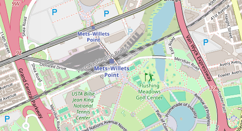 Map of a likely free parking spot near Meridian Road, Queens, New York
