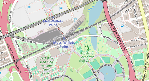 Map of a likely free parking spot near Meridian Road, Queens, New York