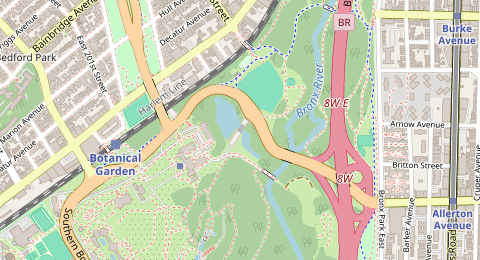Map of a likely free parking spot near Southern Boulevard, The Bronx, New York