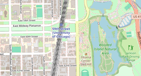 Map of a likely free parking spot near Community Parking Lot, Chicago