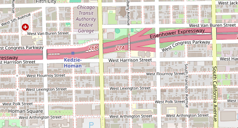 Map of a likely free parking spot near South Albany Avenue 600-610, Chicago