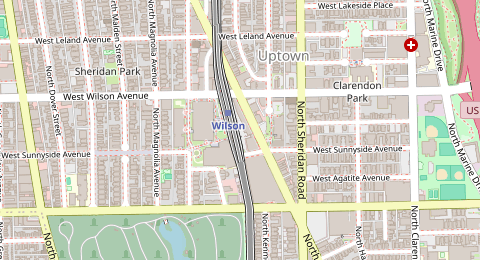 Map of a likely free parking spot near North Broadway, Uptown, Chicago