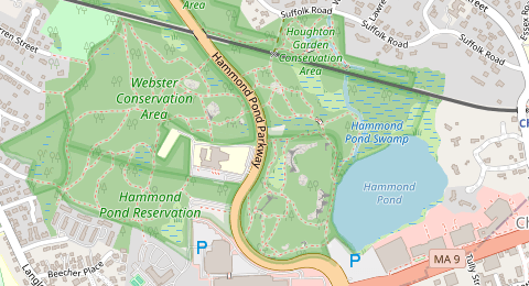 Map of a likely free parking spot near Blue Trail, Boston