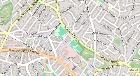Map of a likely free parking spot near Summer Street 422, Boston