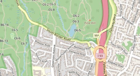 Map of a likely free parking spot near South Border Road, Boston