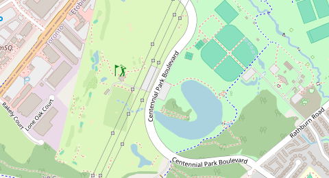 Map of a likely free parking spot near Centennial Park Boulevard, Etobicoke, Toronto