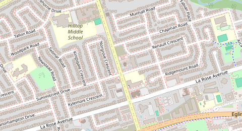Map of a likely free parking spot near Royal York Road, Etobicoke, Toronto